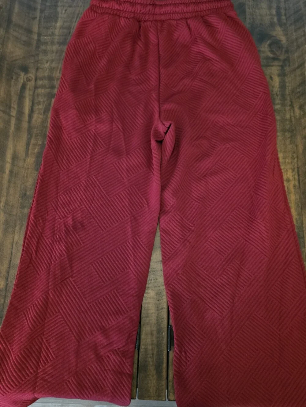 Textured 2 Piece Red Pant And Shirt Set